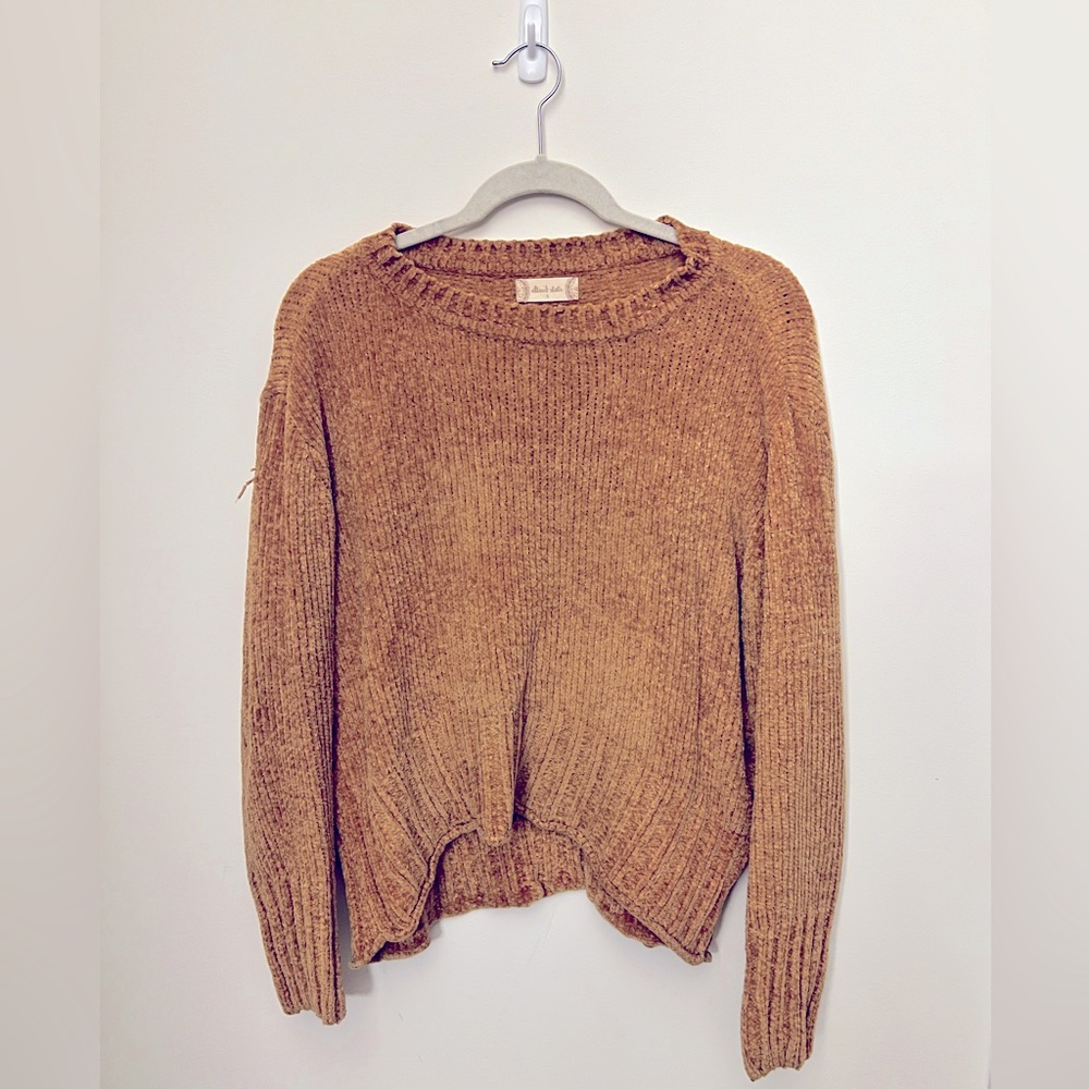 Altr-d State Mustard Chenille Semi-Cropped Sweater Size M